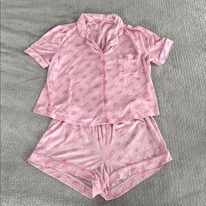 Juicy Couture Baby Pink Logo Pajama Set Size Medium Soft Sleepwear